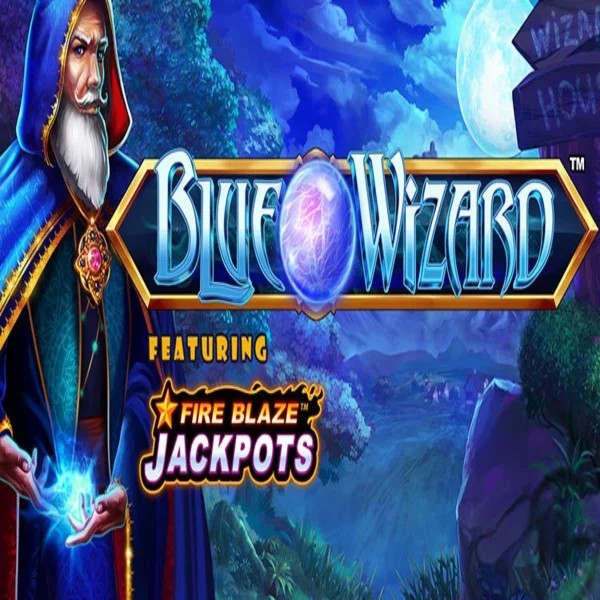 Blue Wizard Fire Blaze Jackpots logo – Slots by Rarestone Gaming at VipLuck Casino