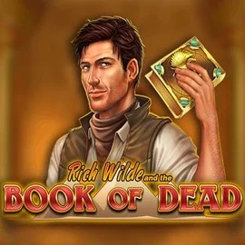 Book of Dead online game logo by Play'n GO on vipluckscasino.com