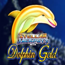 Enjoy Dolphin Gold with Stellar Jackpots by Lightning Box Game – logo hosted on vipluckscasino.com